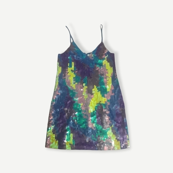 Fleur Du Mal Pastel Sequin Mini Dress XS 0 - Picture 5 of 6